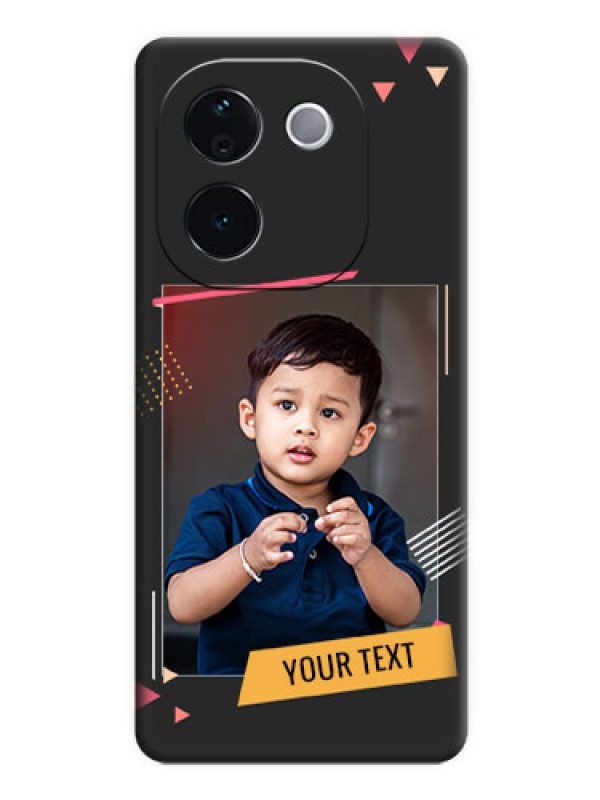 Custom Photo Frame with Triangle Small Dots on Photo On Space Black Custom Soft Matte Mobile Back Cover - Vivo T3 Pro 5G