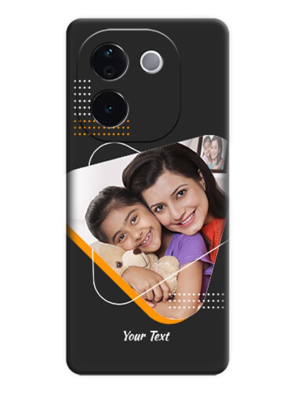 Custom Yellow Triangle on Photo On Space Black Custom Soft Matte Mobile Back Cover - Vivo T3 Pro 5G