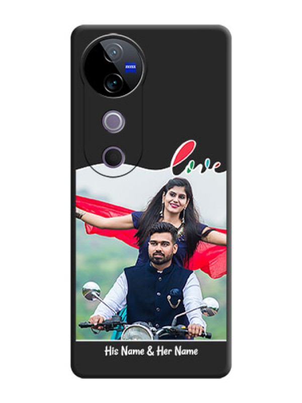 Custom Fall in Love Pattern with Picture on Photo On Space Black Custom Soft Matte Mobile Back Cover - Vivo T3 Ultra