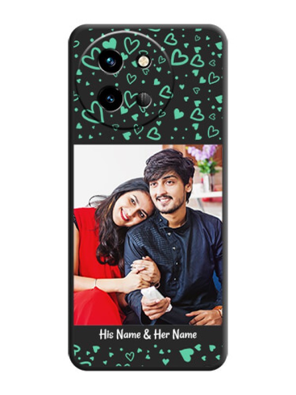 Custom Sea Green Indefinite Love Pattern on Photo On Space Black Custom Soft Matte Mobile Back Cover - Vivo T3X 5G