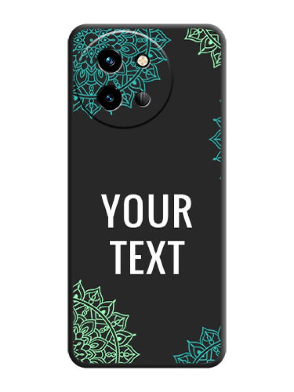 Custom Your Name with Floral Design On Space Black Custom Soft Matte Mobile Back Cover - Vivo T3X 5G