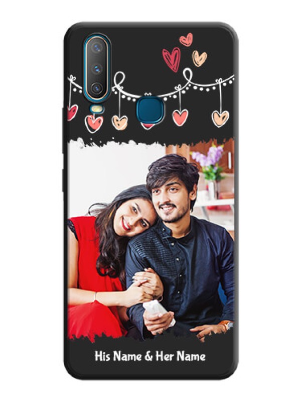 Custom Pink Love Hangings with Name on Space Black Custom Soft Matte Phone Cases - Vivo U10