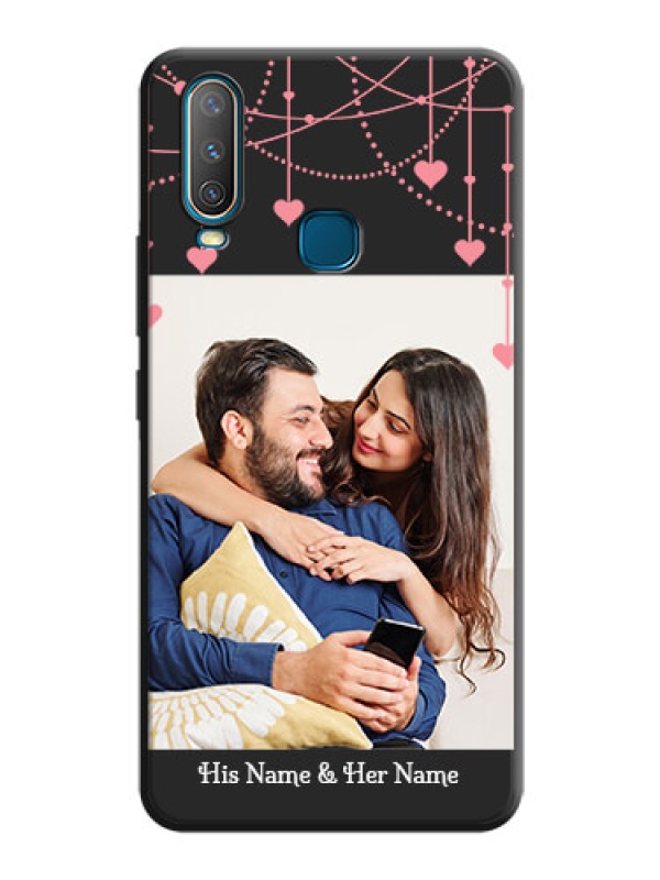 Custom Pink Love Hangings with Text on Space Black Custom Soft Matte Back Cover - Vivo U10