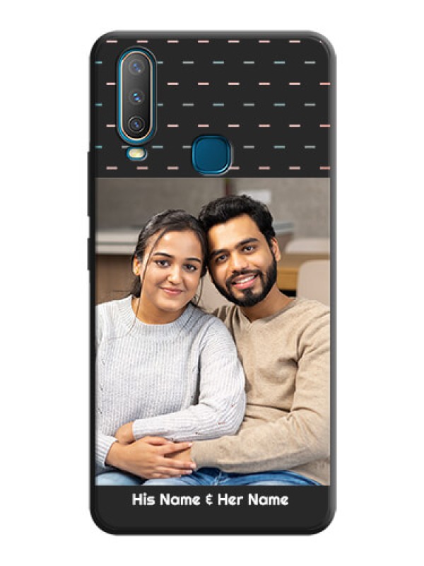 Custom Line Pattern Design with Text on Space Black Custom Soft Matte Phone Back Cover - Vivo U10