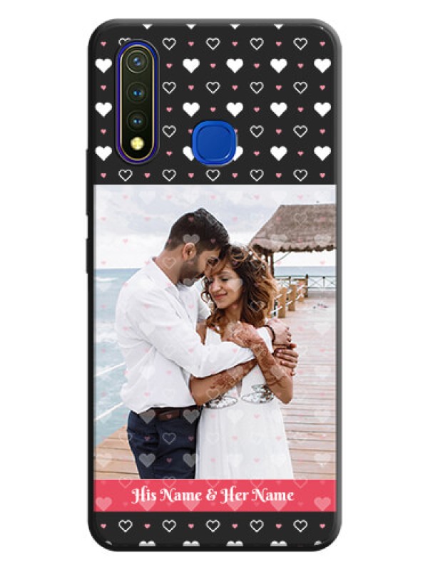 Custom White Color Love Symbols with Text Design - Photo on Space Black Soft Matte Phone Cover - Vivo U20