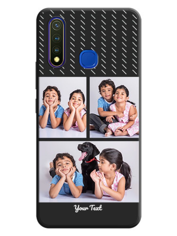 Custom Cross Dotted Pattern with 2 Image Holder  on Personalised Space Black Soft Matte Cases - Vivo U20