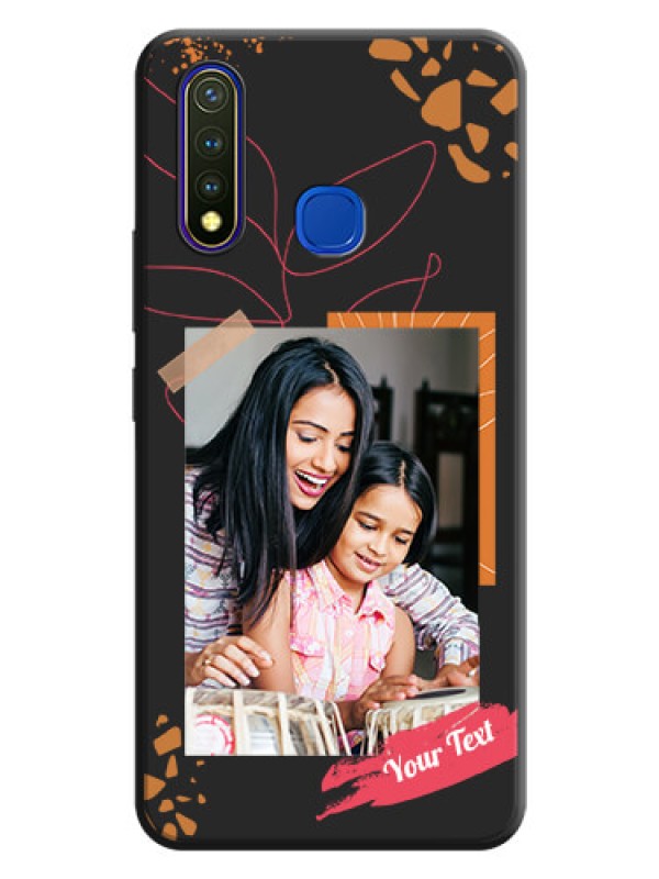 Custom Orange Photo Frame on Space Black Custom Soft Matte Phone Back Cover - Vivo U20