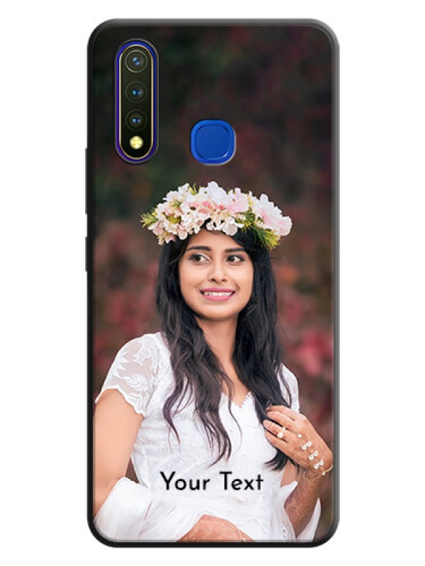Custom Full Single Pic Upload With Text On Space Black Personalized Soft Matte Phone Covers -Vivo U20