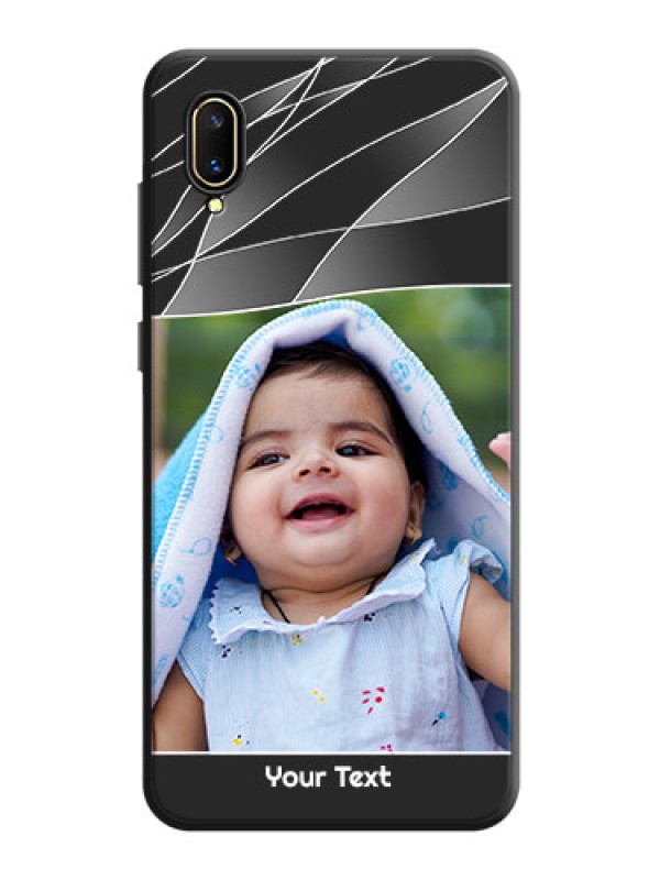 Custom Mixed Wave Lines on Photo on Space Black Soft Matte Mobile Cover - Vivo V11 Pro