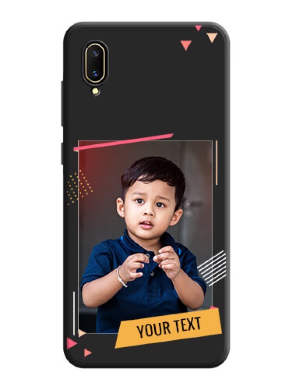 Custom Photo Frame with Triangle Small Dots on Photo on Space Black Soft Matte Back Cover - Vivo V11 Pro