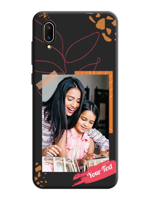 Custom Orange Photo Frame on Space Black Custom Soft Matte Phone Back Cover - Vivo V11 Pro