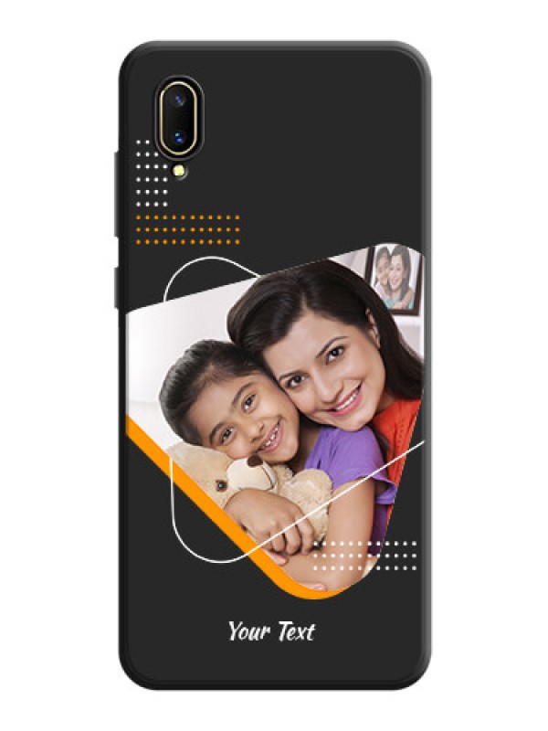 Custom Yellow Triangle on Photo on Space Black Soft Matte Phone Cover - Vivo V11 Pro