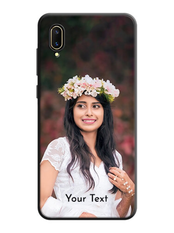 Custom Full Single Pic Upload With Text On Space Black Personalized Soft Matte Phone Covers -Vivo V11 Pro