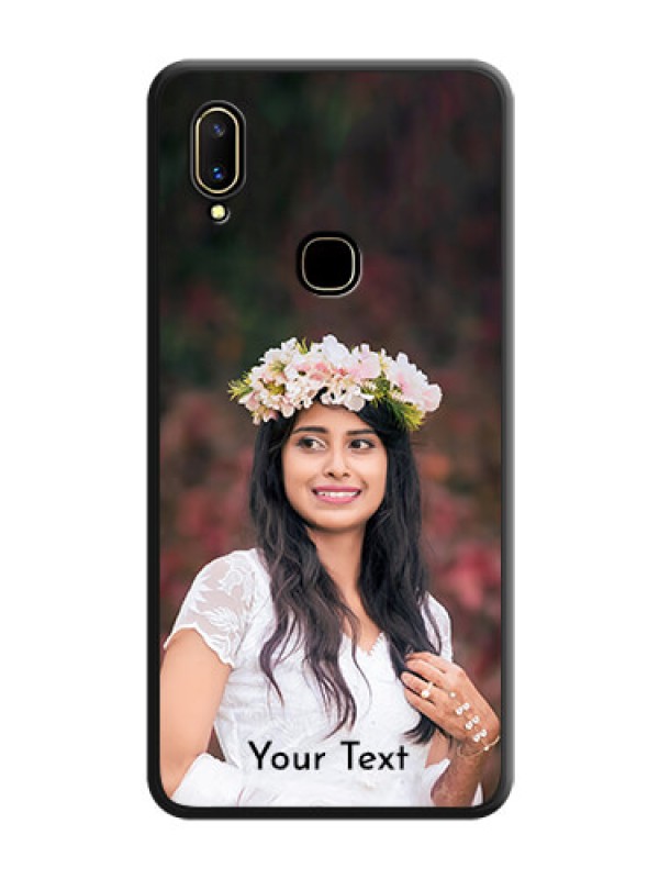 Custom Full Single Pic Upload With Text On Space Black Personalized Soft Matte Phone Covers -Vivo V11
