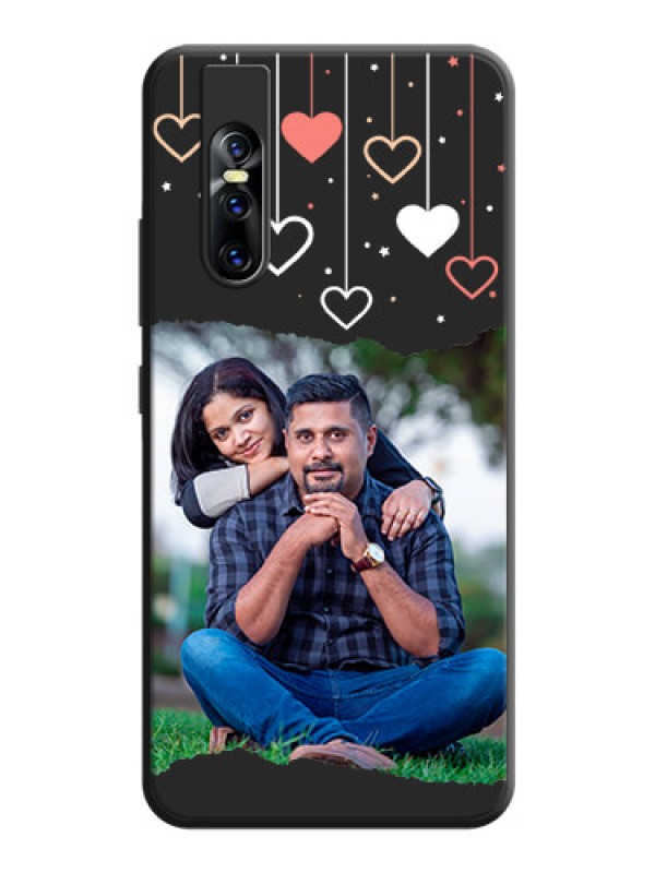 Custom Love Hangings with Splash Wave Picture on Space Black Custom Soft Matte Phone Back Cover - Vivo V15 Pro