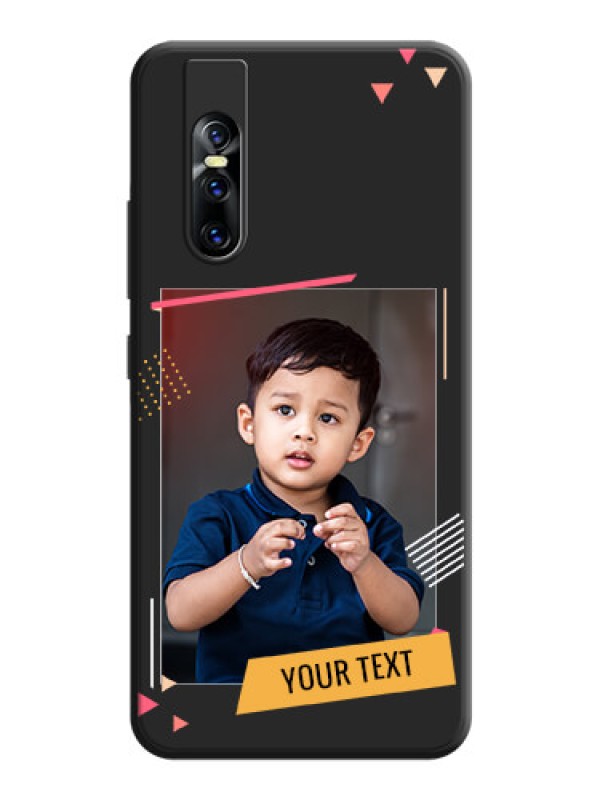 Custom Photo Frame with Triangle Small Dots - Photo on Space Black Soft Matte Back Cover - Vivo V15 Pro