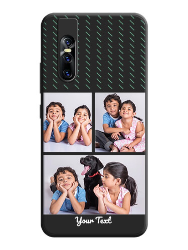 Custom Cross Dotted Pattern with 2 Image Holder  on Personalised Space Black Soft Matte Cases - Vivo V15 Pro