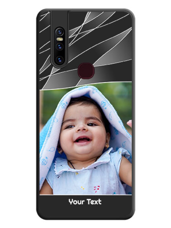 Custom Mixed Wave Lines on Photo on Space Black Soft Matte Mobile Cover - Vivo V15