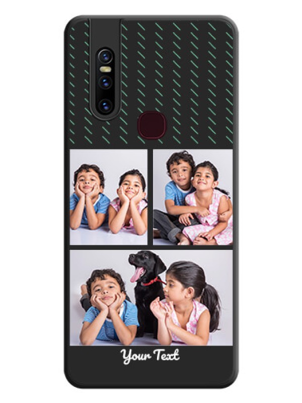 Custom Cross Dotted Pattern with 2 Image Holder  on Personalised Space Black Soft Matte Cases - Vivo V15