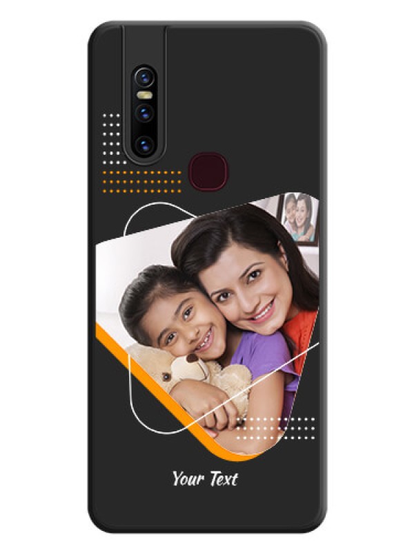 Custom Yellow Triangle on Photo on Space Black Soft Matte Phone Cover - Vivo V15