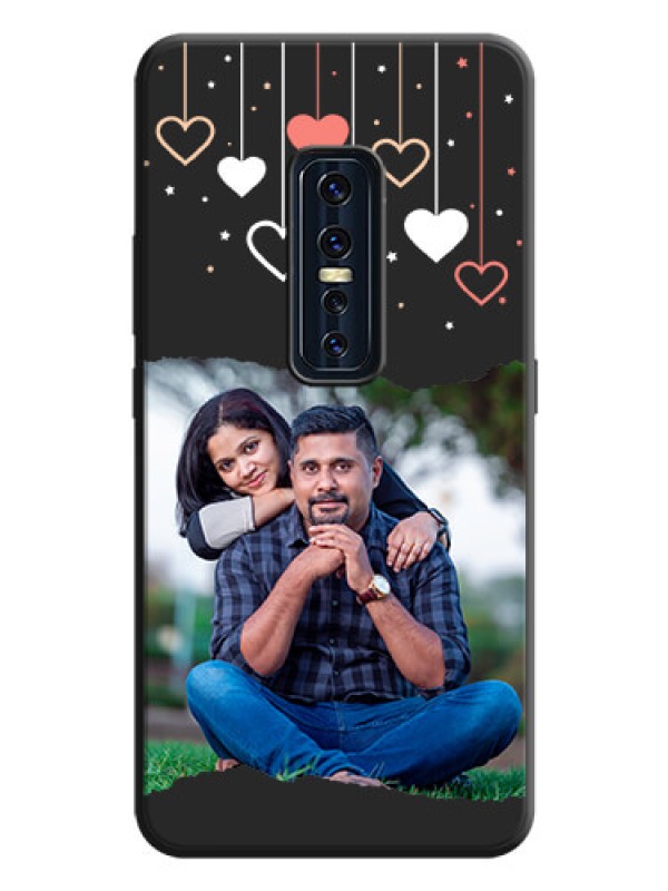 Custom Love Hangings with Splash Wave Picture on Space Black Custom Soft Matte Phone Back Cover - Vivo V17 Pro