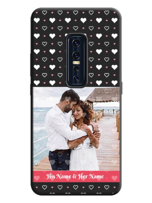 Custom White Color Love Symbols with Text Design - Photo on Space Black Soft Matte Phone Cover - Vivo V17 Pro
