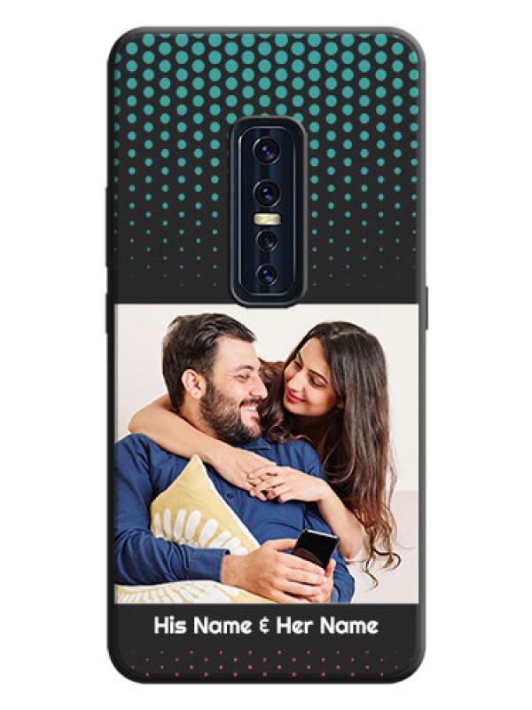 Custom Faded Dots with Grunge Photo Frame and Text on Space Black Custom Soft Matte Phone Cases - Vivo V17 Pro