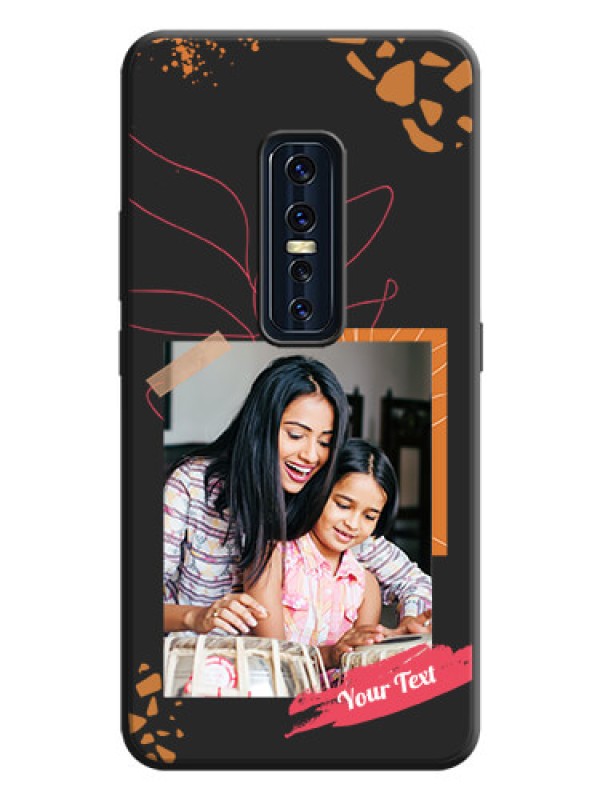 Custom Orange Photo Frame on Space Black Custom Soft Matte Phone Back Cover - Vivo V17 Pro