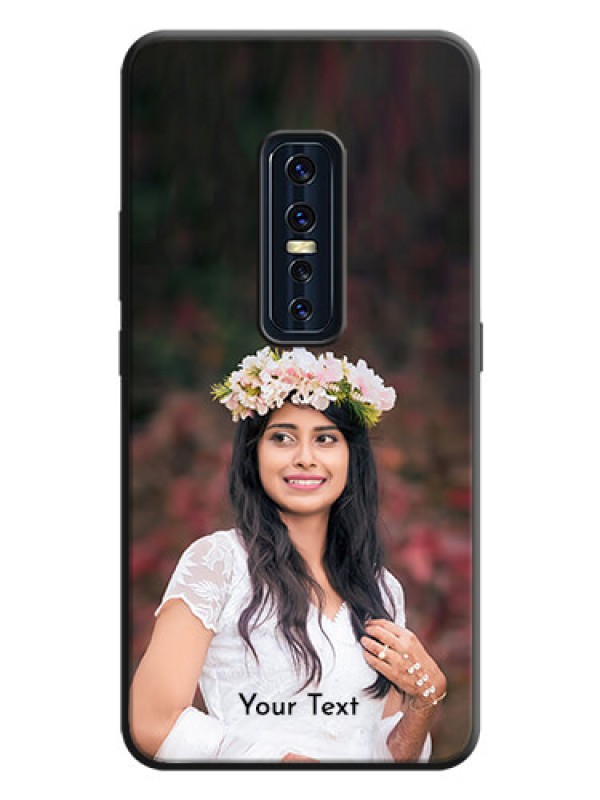Custom Full Single Pic Upload With Text On Space Black Personalized Soft Matte Phone Covers -Vivo V17 Pro