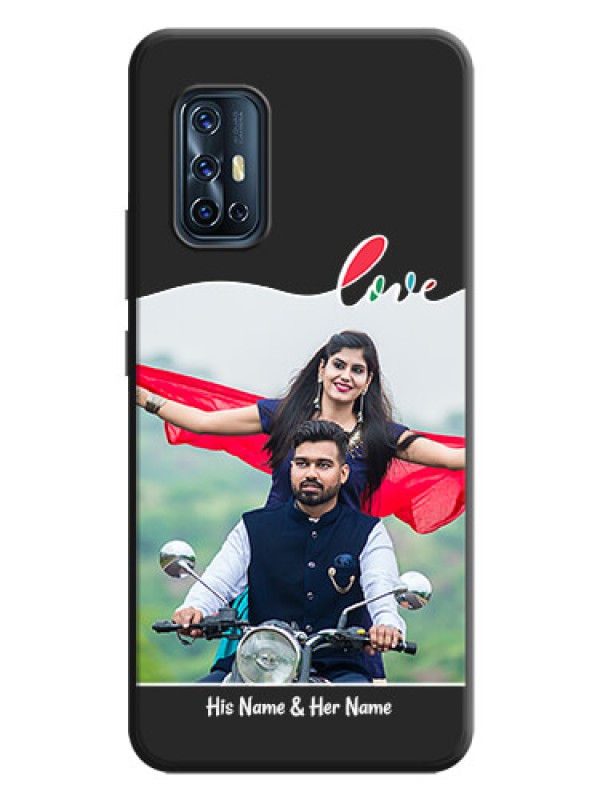 Custom Fall in Love Pattern with Picture - Photo on Space Black Soft Matte Mobile Case - Vivo V17