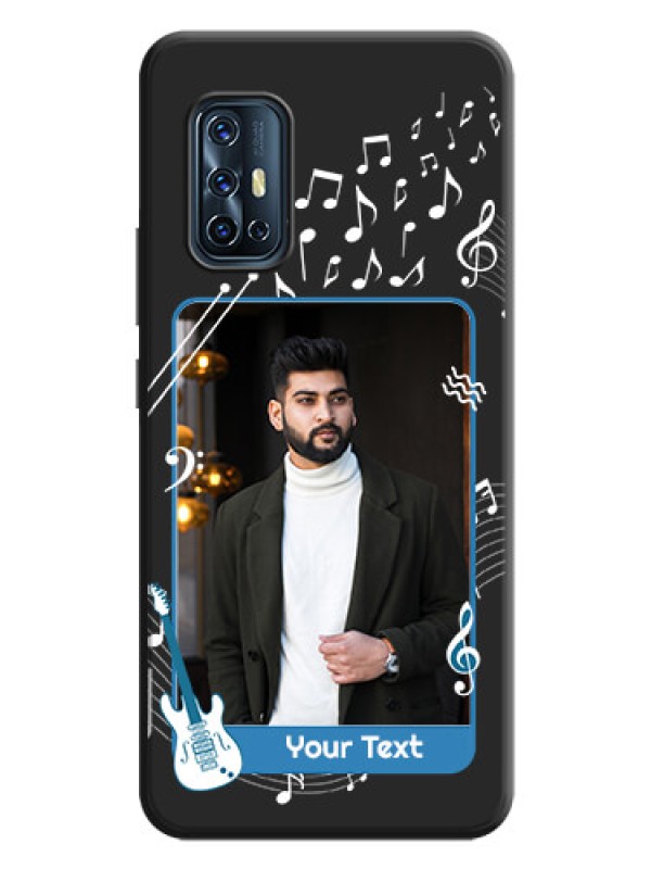 Custom Musical Theme Design with Text - Photo on Space Black Soft Matte Mobile Case - Vivo V17