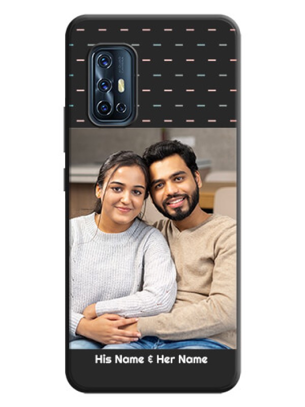 Custom Line Pattern Design with Text on Space Black Custom Soft Matte Phone Back Cover - Vivo V17