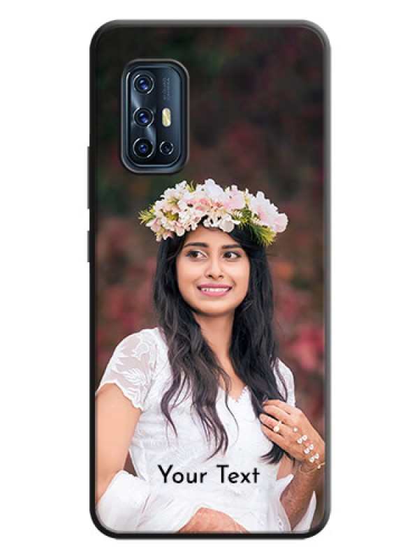 Custom Full Single Pic Upload With Text On Space Black Personalized Soft Matte Phone Covers -Vivo V17