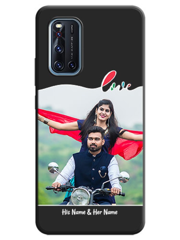 Custom Fall in Love Pattern with Picture - Photo on Space Black Soft Matte Mobile Case - Vivo V19