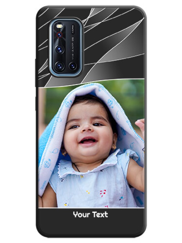Custom Mixed Wave Lines - Photo on Space Black Soft Matte Mobile Cover - Vivo V19