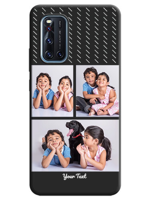 Custom Cross Dotted Pattern with 2 Image Holder  on Personalised Space Black Soft Matte Cases - Vivo V19