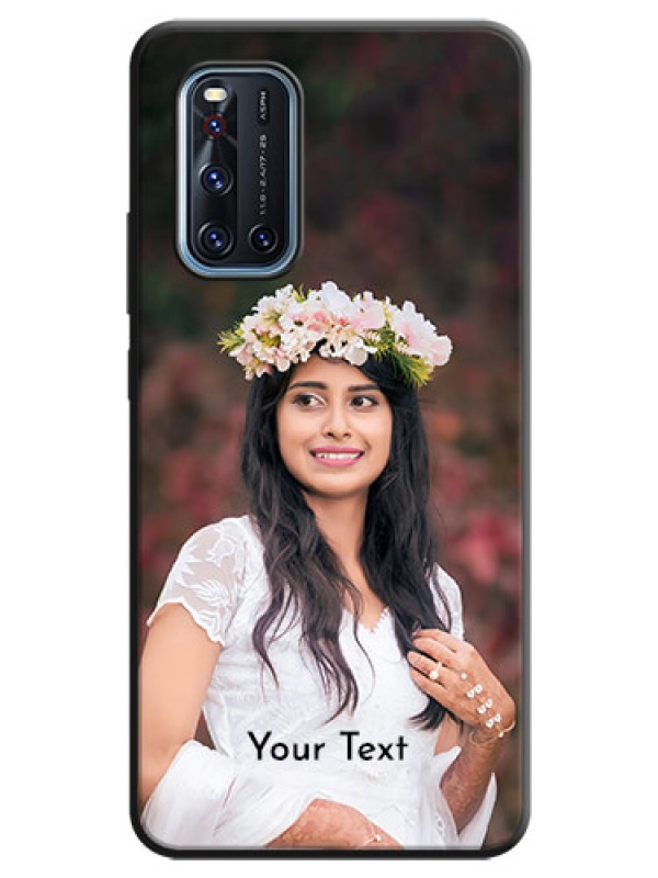 Custom Full Single Pic Upload With Text On Space Black Personalized Soft Matte Phone Covers -Vivo V19