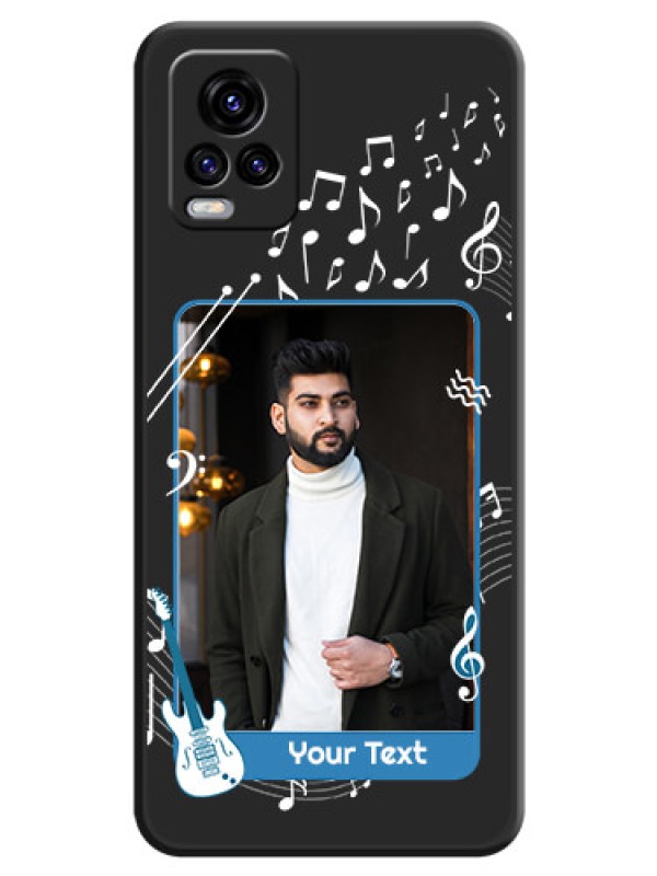 Custom Musical Theme Design with Text on Photo on Space Black Soft Matte Mobile Case - Vivo V20 2021