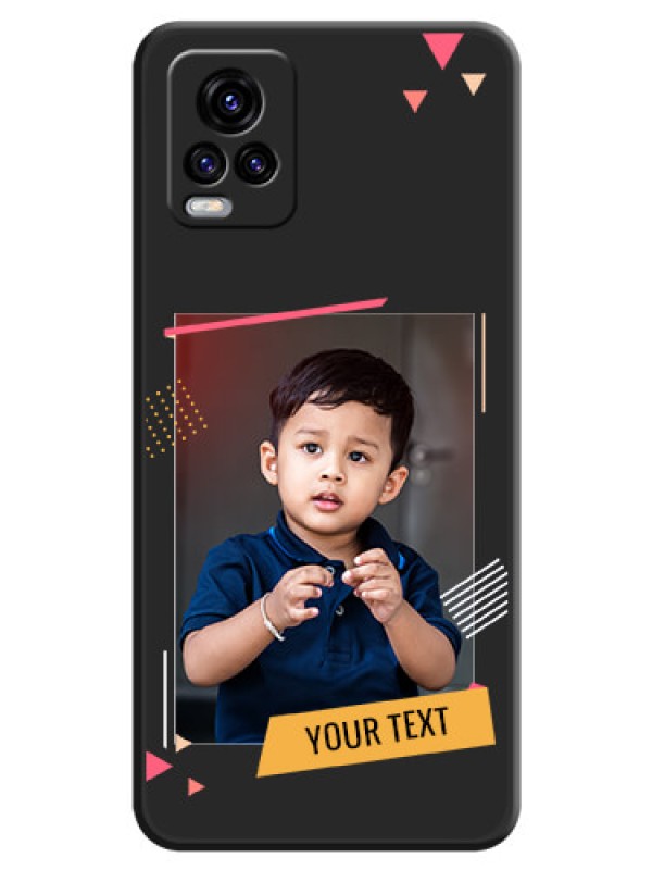 Custom Photo Frame with Triangle Small Dots on Photo on Space Black Soft Matte Back Cover - Vivo V20 2021