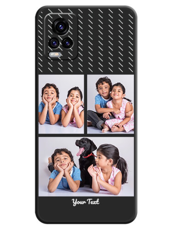 Custom Cross Dotted Pattern with 2 Image Holder on Personalised Space Black Soft Matte Cases - Vivo V20 2021