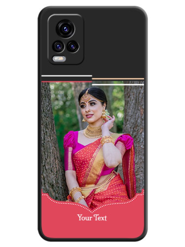 Custom Classic Plain Design with Name on Photo on Space Black Soft Matte Phone Cover - Vivo V20 2021