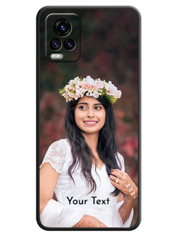 Custom Full Single Pic Upload With Text On Space Black Personalized Soft Matte Phone Covers -Vivo V20 2021