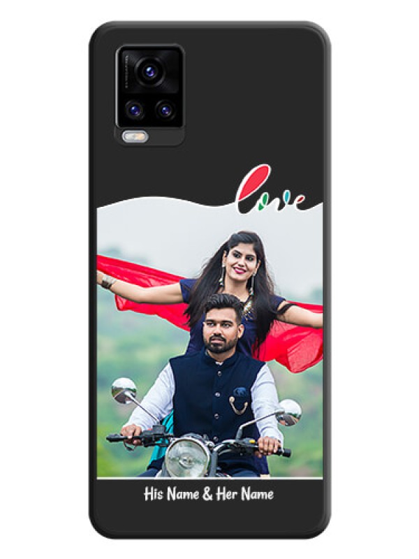 Custom Fall in Love Pattern with Picture on Photo on Space Black Soft Matte Mobile Case - Vivo V20 Pro 5G
