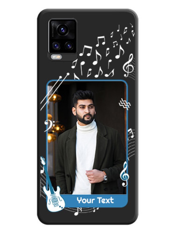 Custom Musical Theme Design with Text on Photo on Space Black Soft Matte Mobile Case - Vivo V20 Pro 5G