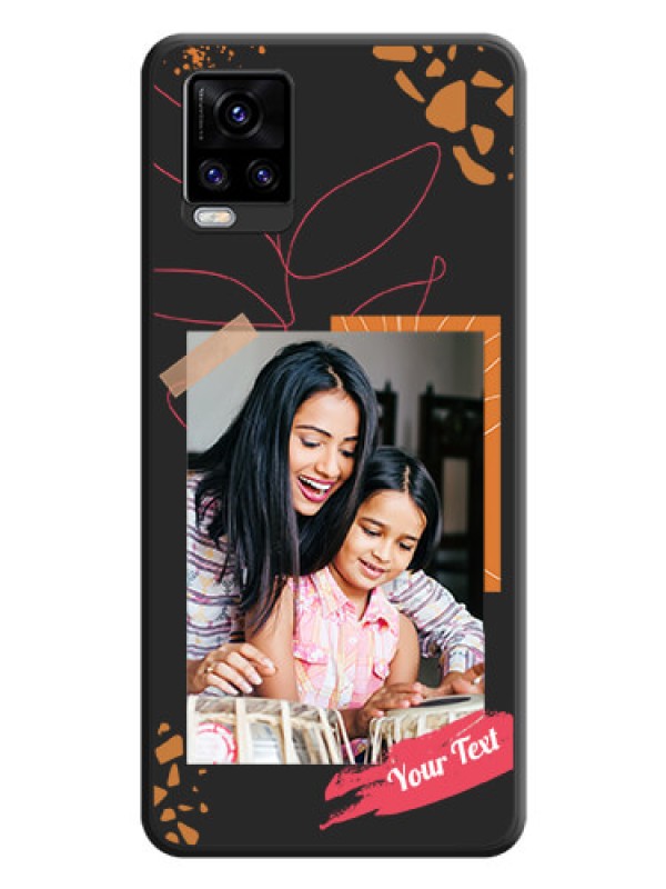 Custom Orange Photo Frame on Space Black Custom Soft Matte Phone Back Cover - Vivo V20 Pro 5G