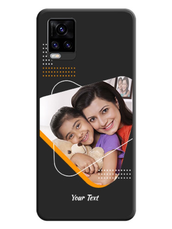 Custom Yellow Triangle on Photo on Space Black Soft Matte Phone Cover - Vivo V20 Pro 5G