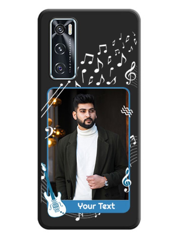 Custom Musical Theme Design with Text on Photo on Space Black Soft Matte Mobile Case - Vivo V20 SE