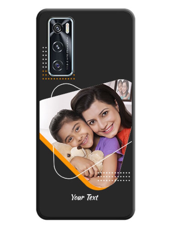 Custom Yellow Triangle on Photo on Space Black Soft Matte Phone Cover - Vivo V20 SE