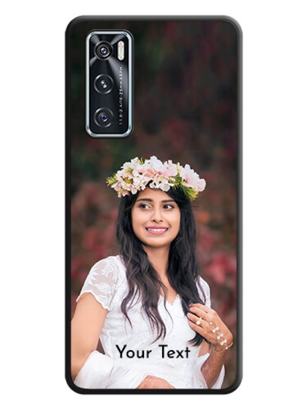 Custom Full Single Pic Upload With Text On Space Black Personalized Soft Matte Phone Covers -Vivo V20 Se