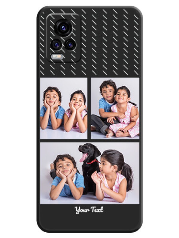 Custom Cross Dotted Pattern with 2 Image Holder  on Personalised Space Black Soft Matte Cases - Vivo V20